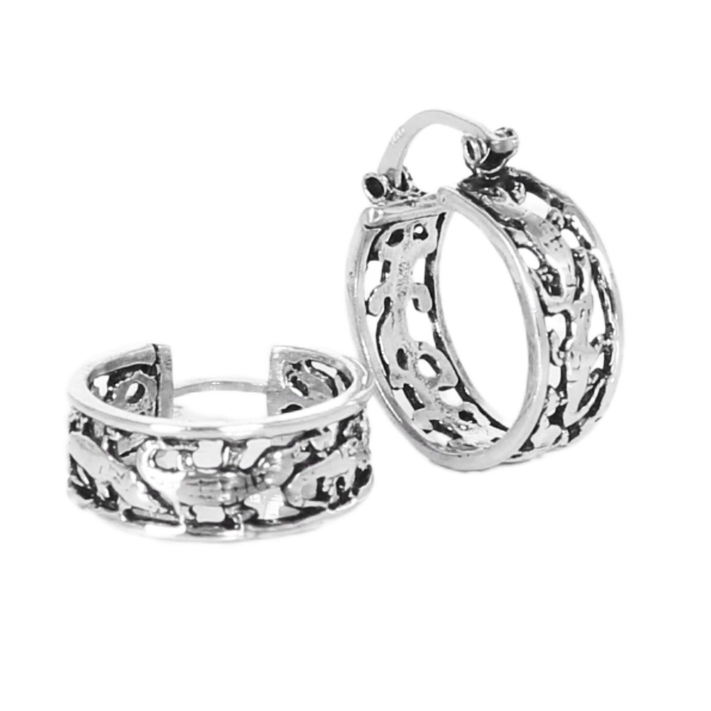 floral Silver Earrings