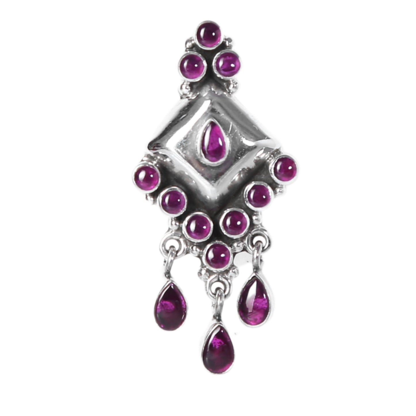 Hanging Drops Purple Zircon Earrings