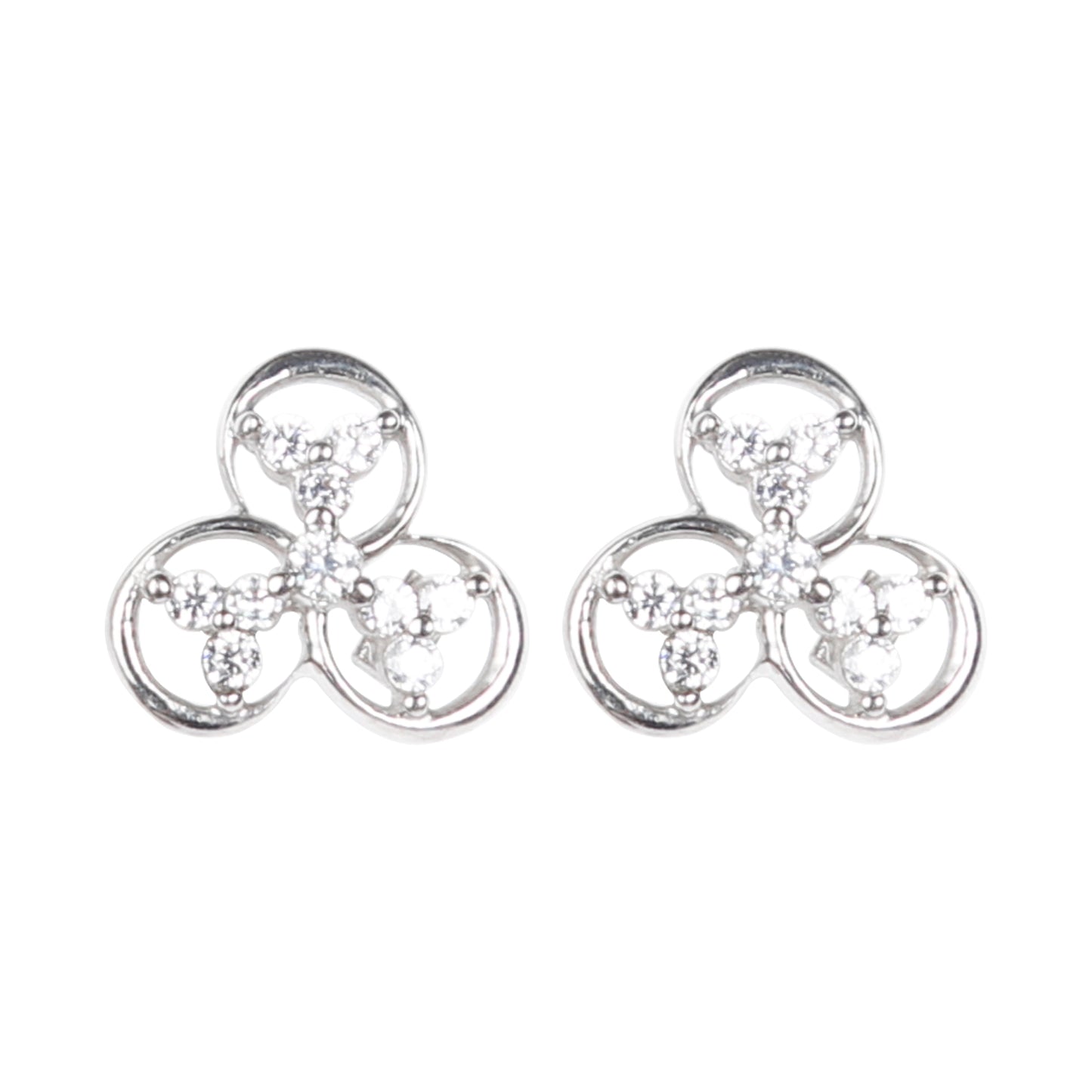 Round Floral Zircon Tops Earing