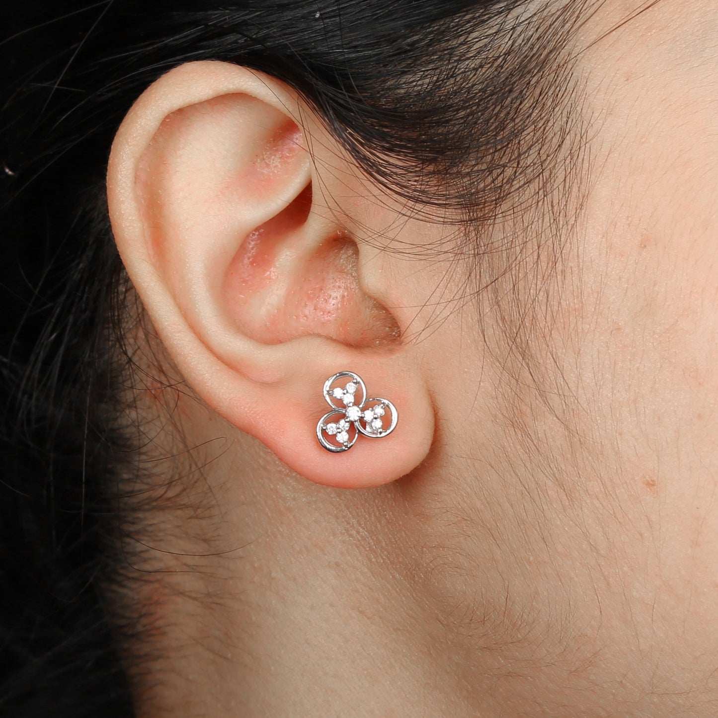 Round Floral Zircon Tops Earing