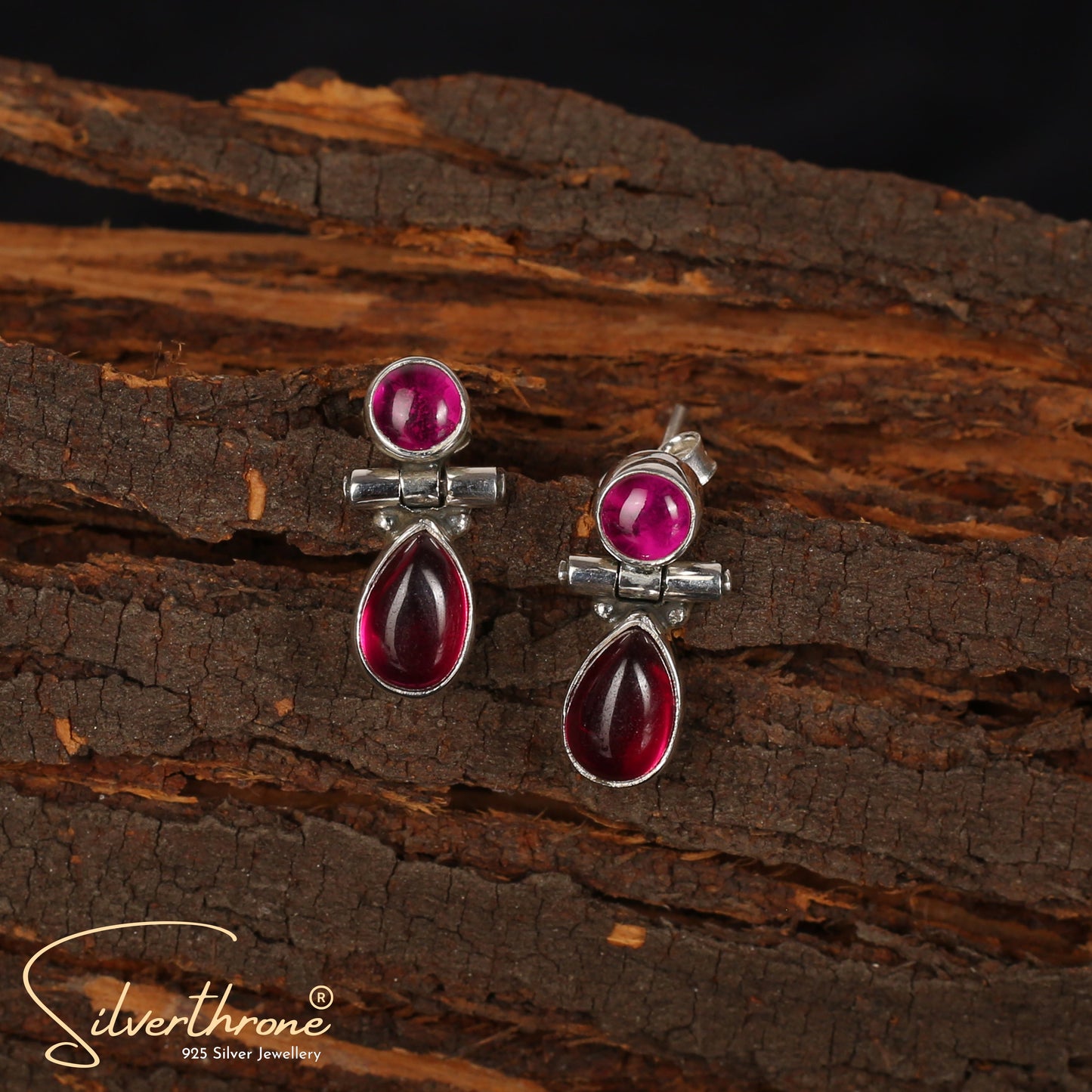 Drop Leaf Pink Zircon Tops Earing