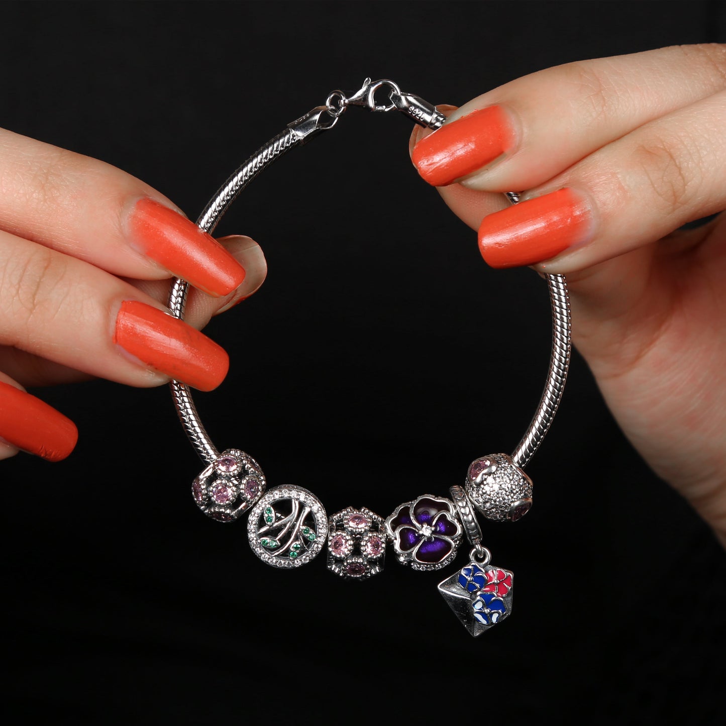 Lovely Floral Multicolor Zircon Bracelet
