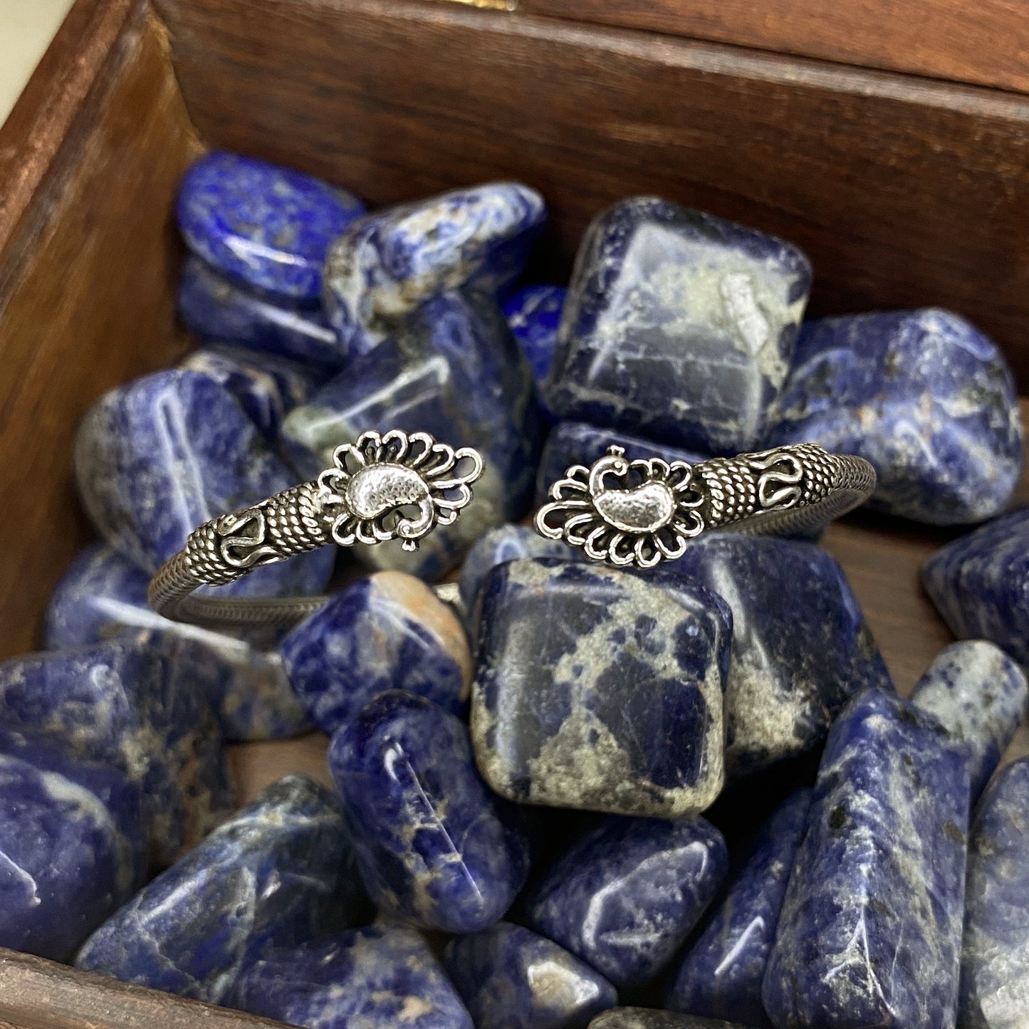 Peacock Design Silver Bracelet