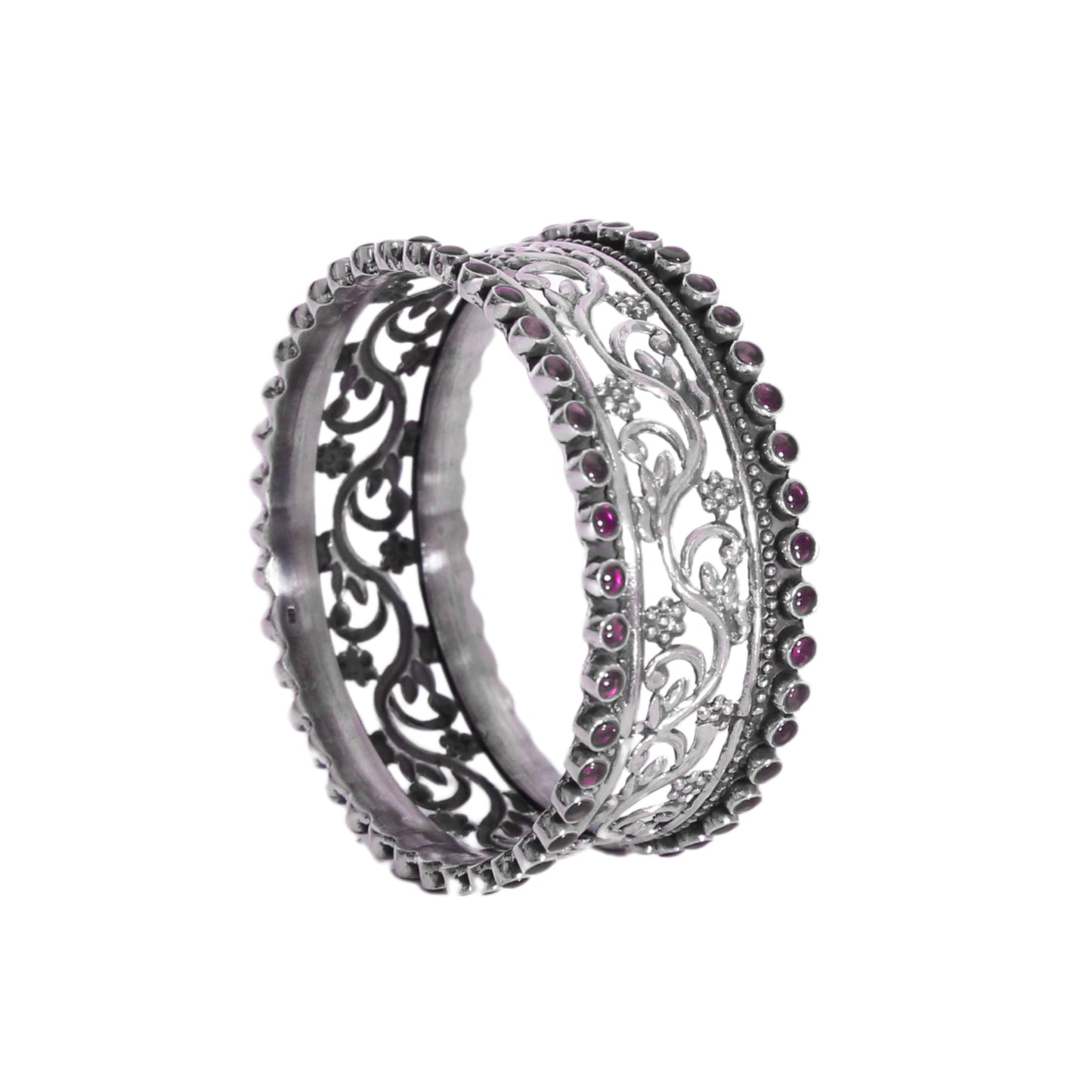 Classic Floral Purple Zircon Bracelet