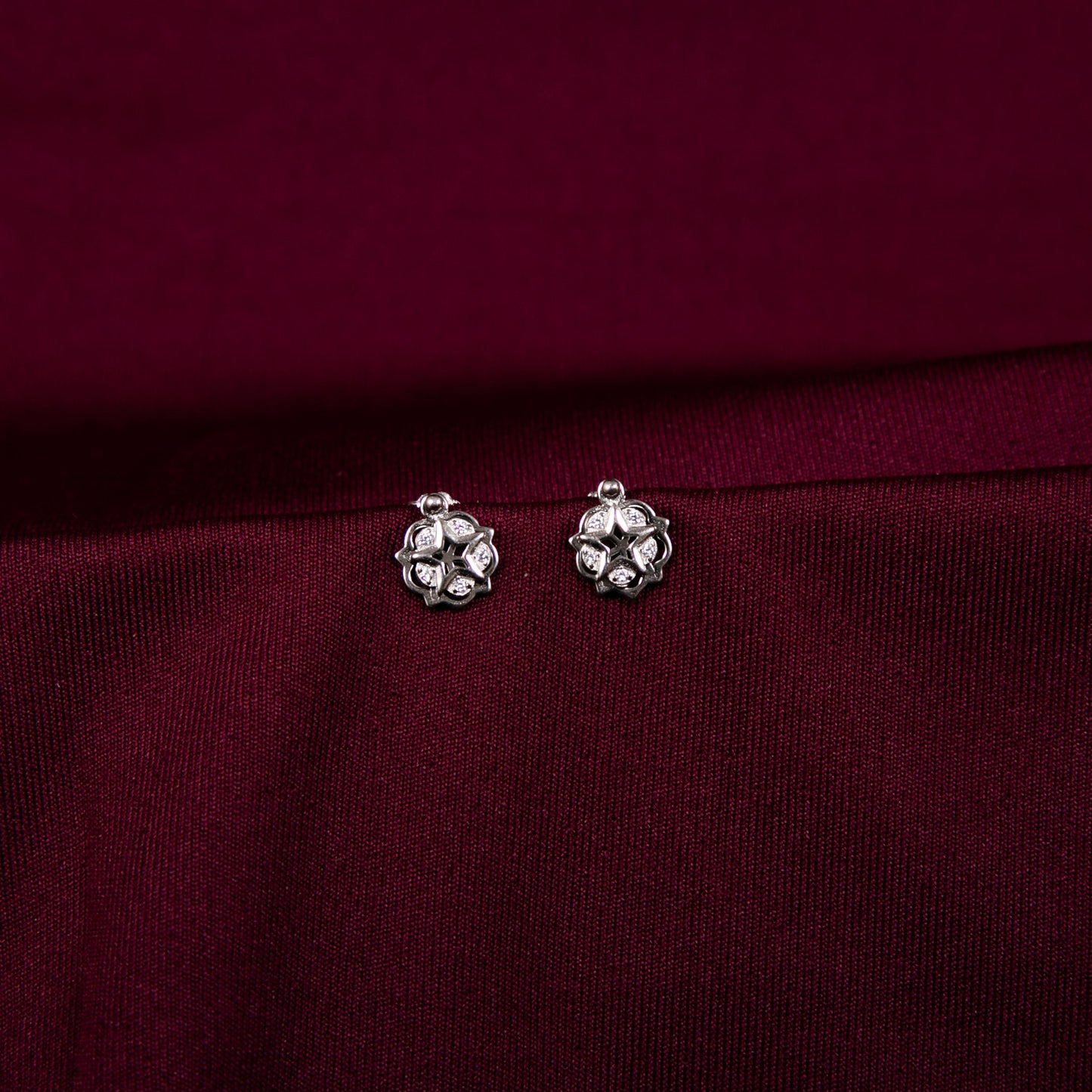 Floral Zircon Earring Tops