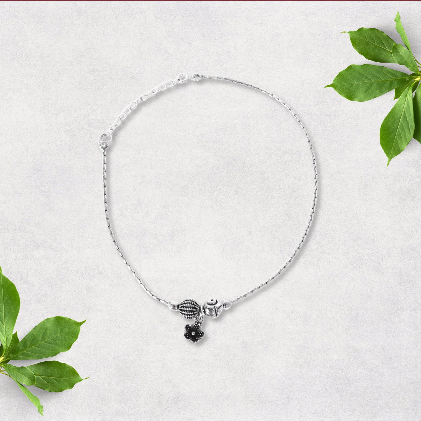 Flower Hanging Design Anklet (Payal) for women in Pure 925 Sterling Silver
