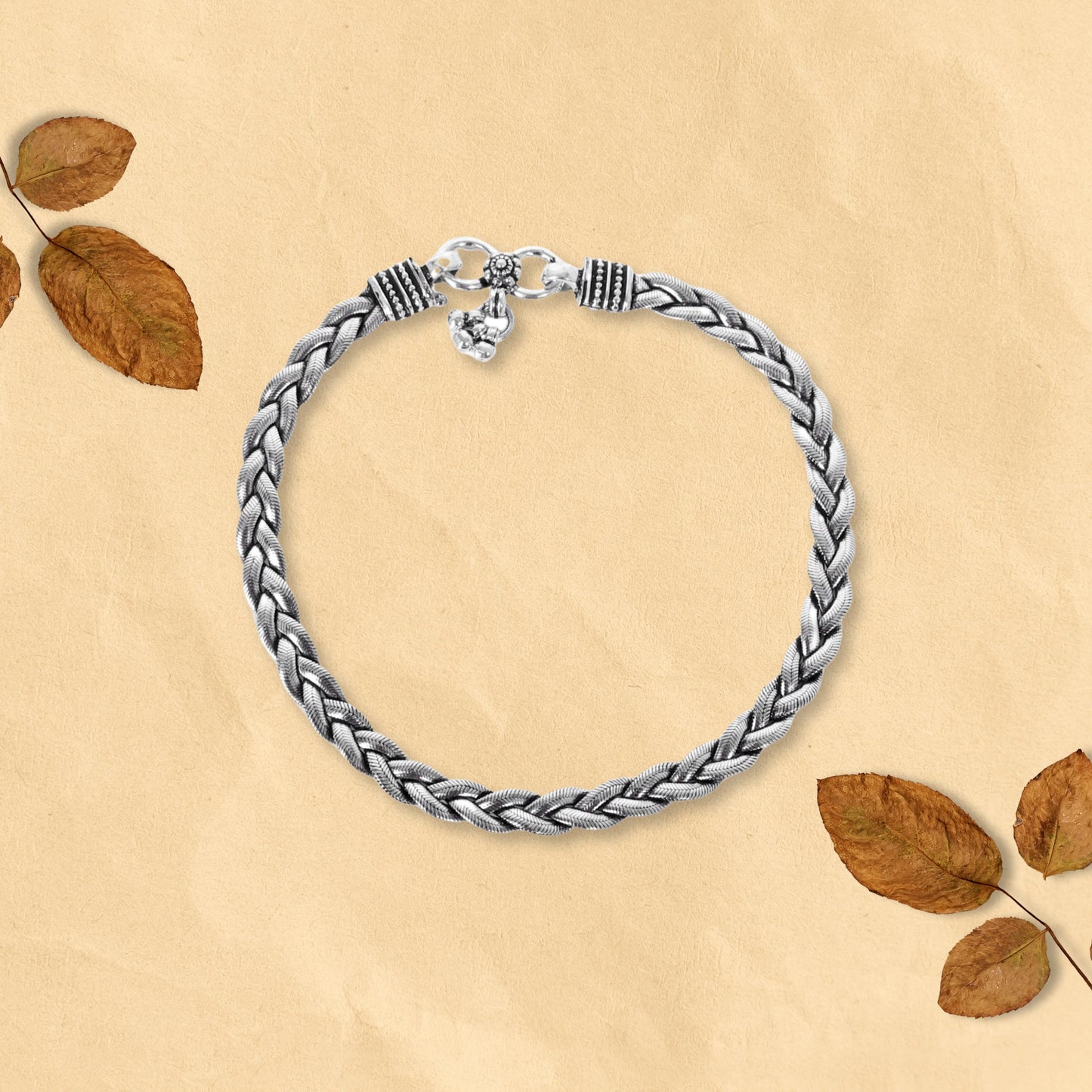 Interlocking Design Anklet (Payal) for women in Pure 925 Sterling Silver