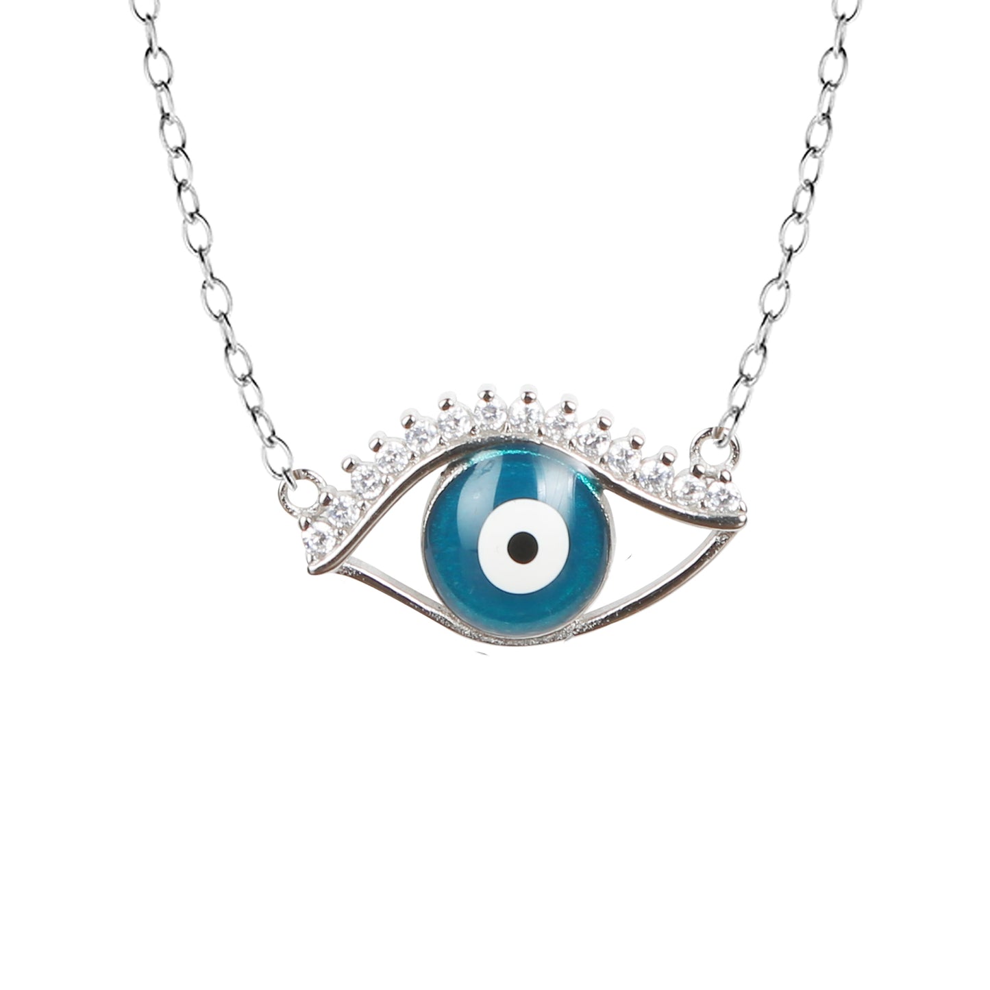 Evil Eye Blue Zircon Chain