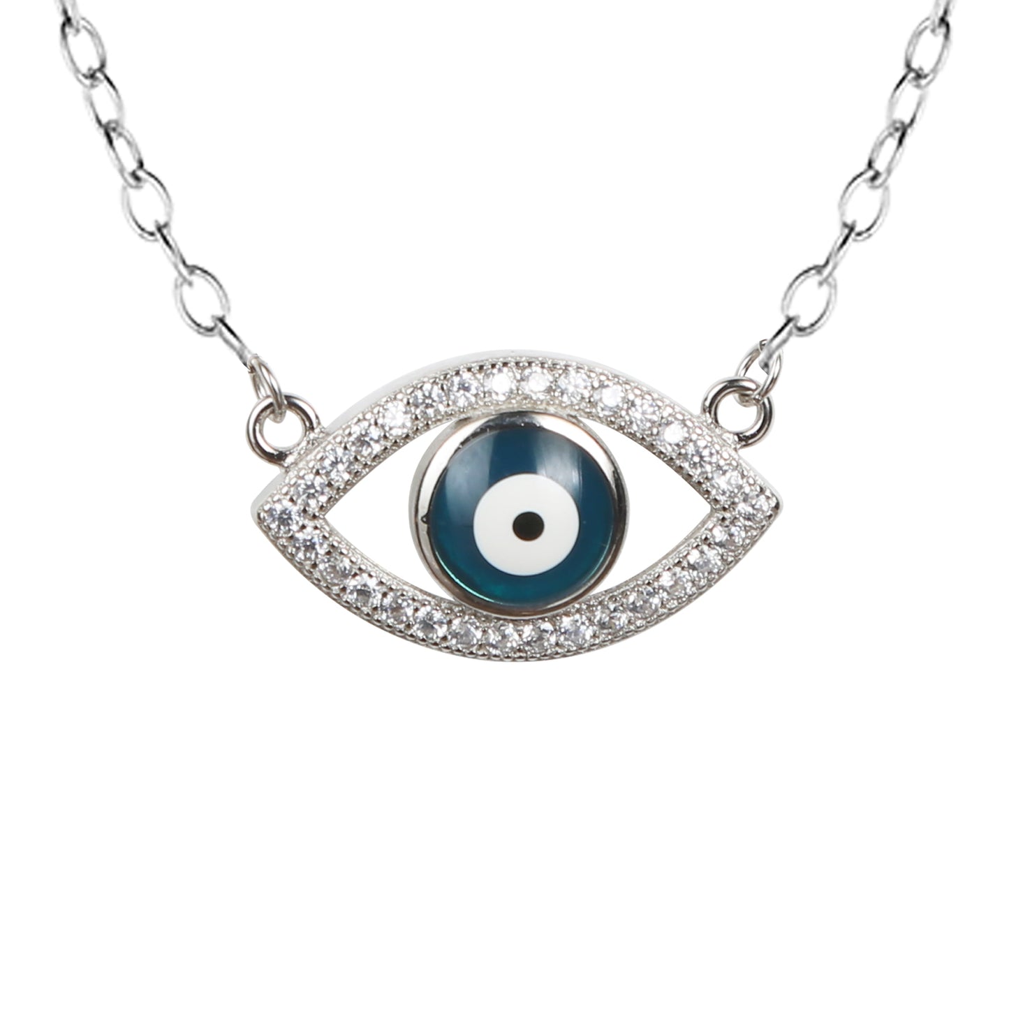 Evil Eye Blue Zircon Chain