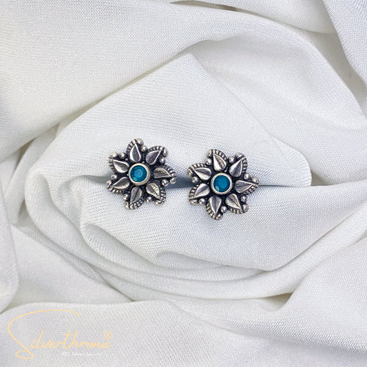 floral Blue Zircon Tops Earing