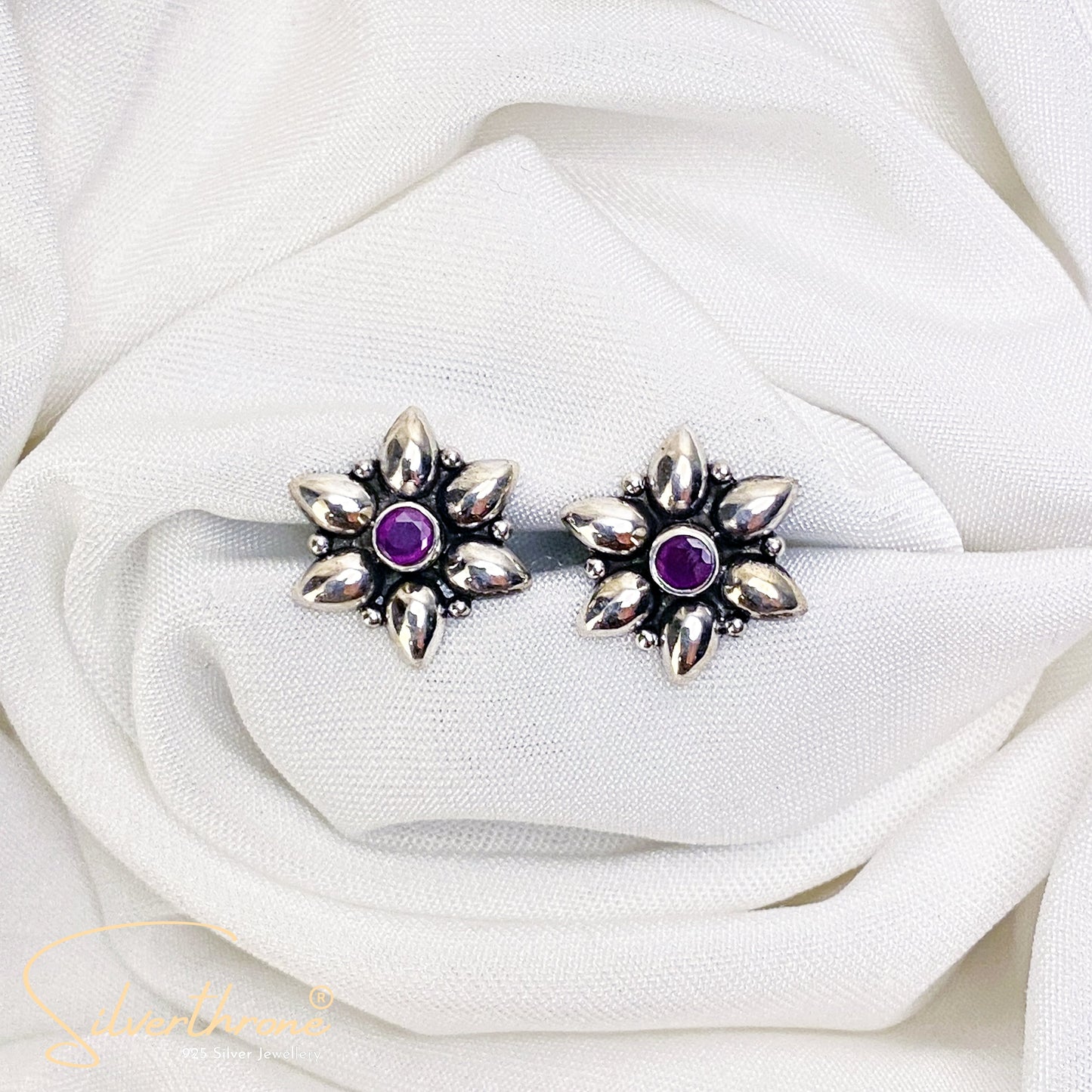 floral Purple Zircon Tops Earing