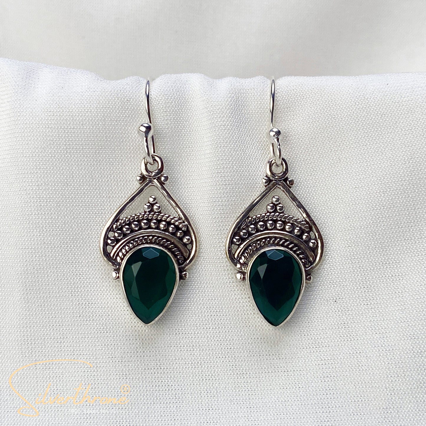 Crown Green Zircon Earrings