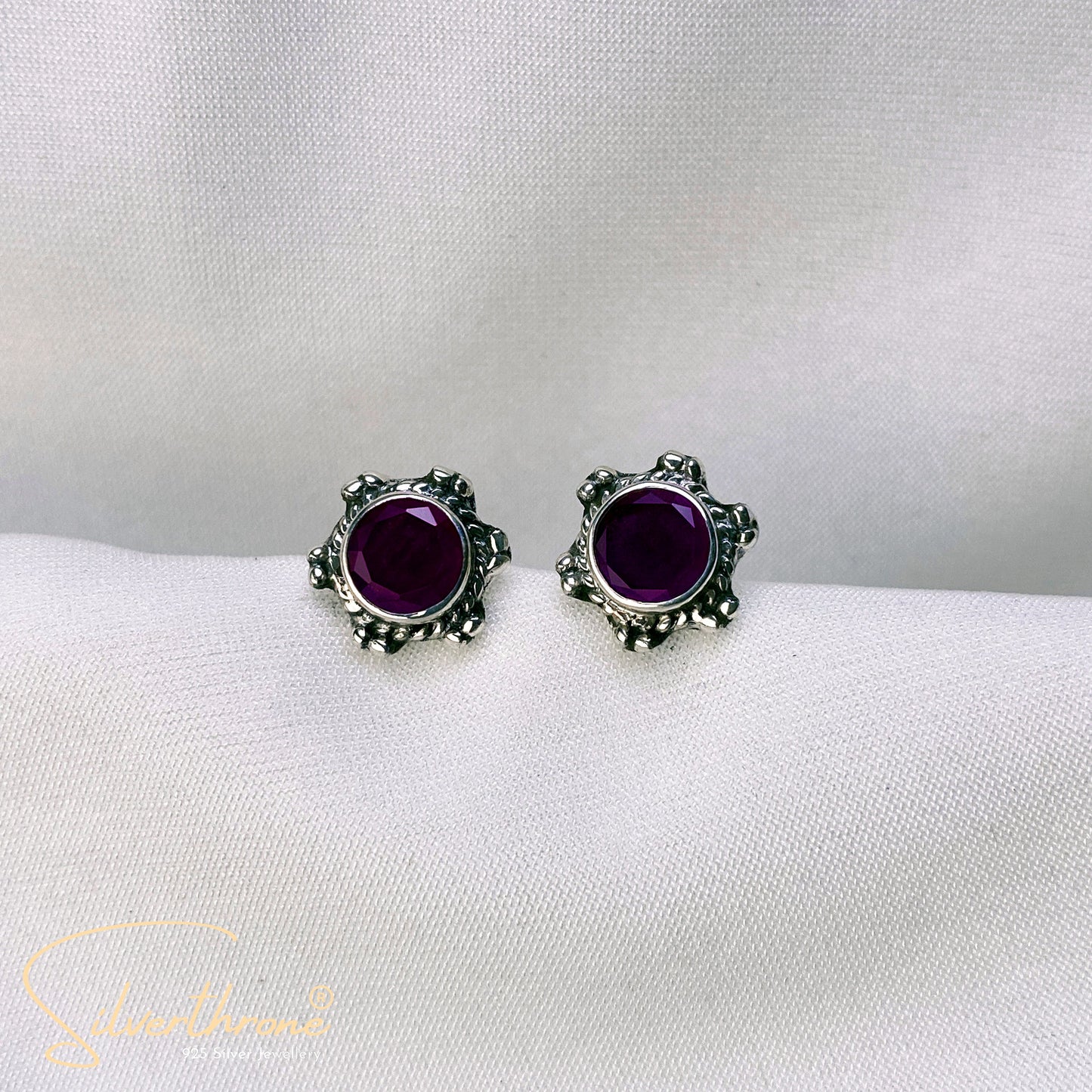 floral Purple Zircon Tops Earing