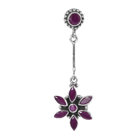 floral Purple Zircon Earrings