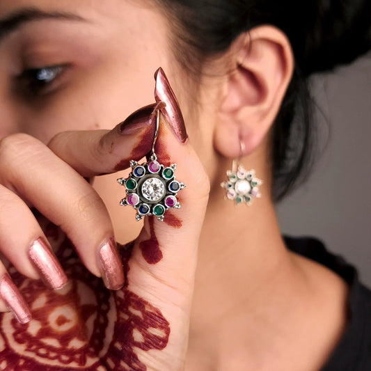 floral Zircon Earrings