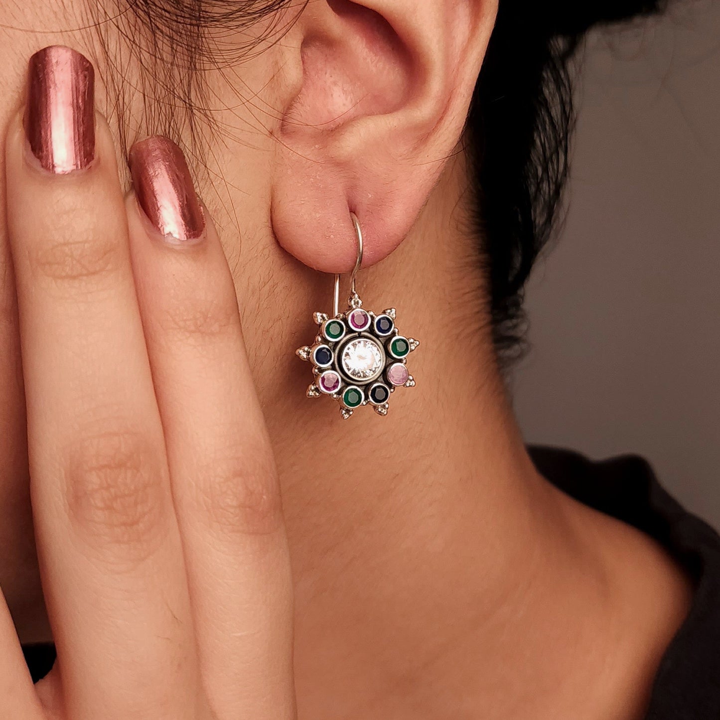 floral Zircon Earrings