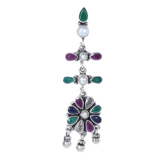 Traditional Design Hanging Multicolor Zircon Earrings