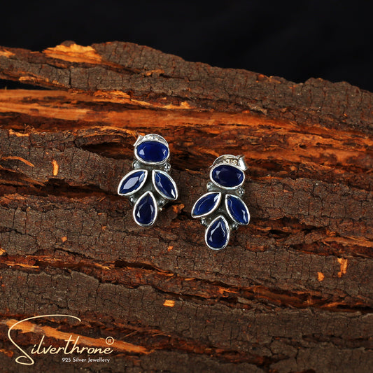 floral Blue Zircon Tops Earing