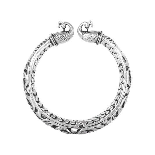 Peacock Design Silver Bracelet