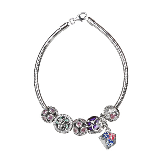 Lovely Floral Multicolor Zircon Bracelet