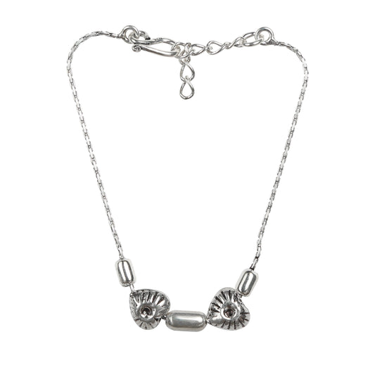 Lovely Dual Heart Design Silver Bracelet