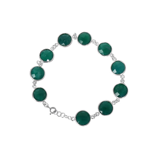 Round Shaped Green Zircon Bracelet