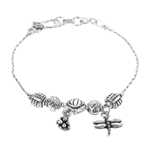 Lovely Floral Design Silver Bracelet