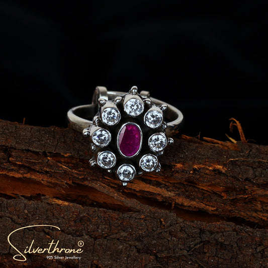 Floral Purple Zircon Ladies Ring