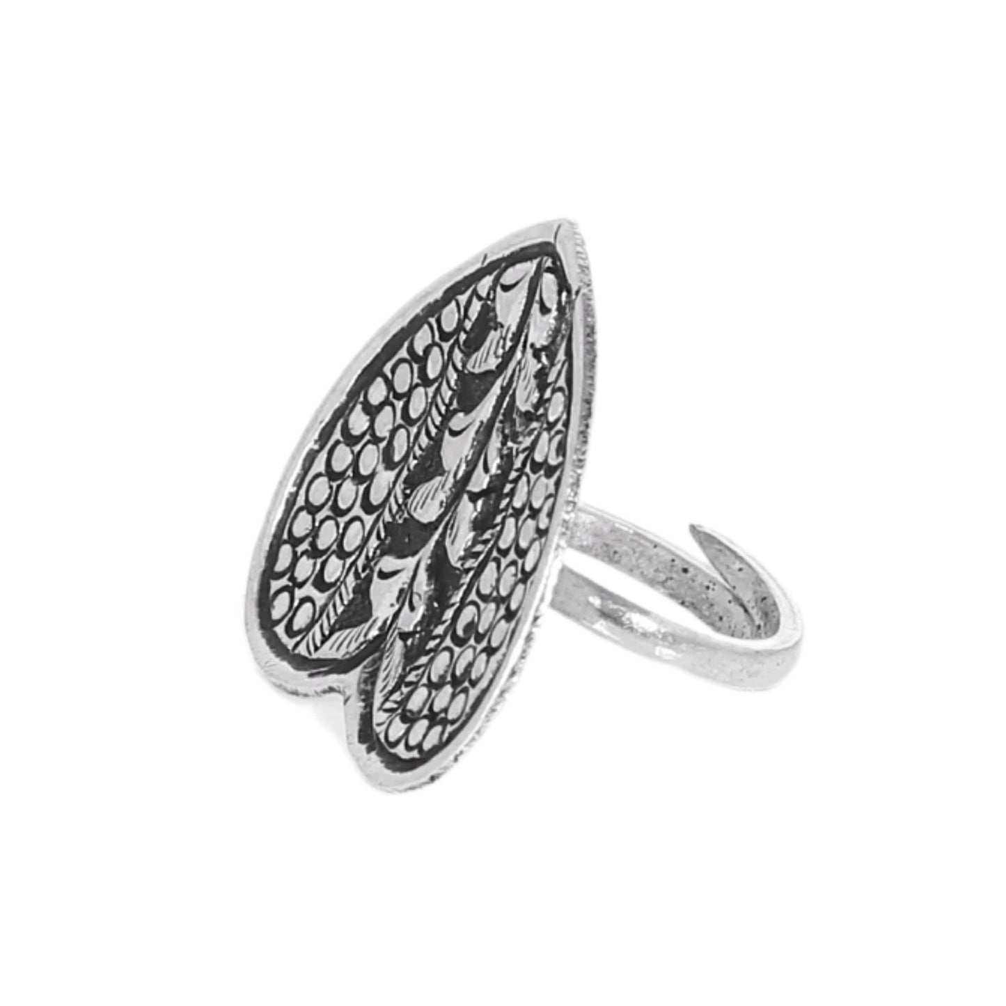 Heart Look Silver Ladies Ring