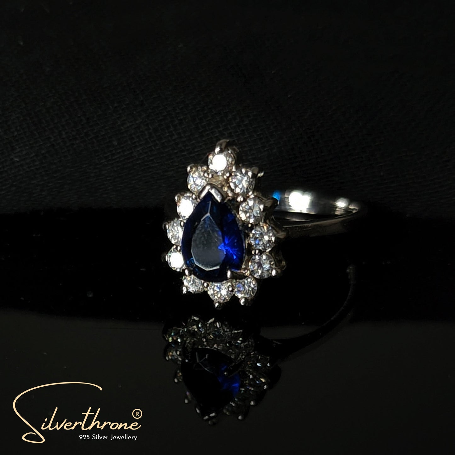 Heart Look Blue Zircon Ladies Ring