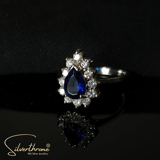 Heart Look Blue Zircon Ladies Ring