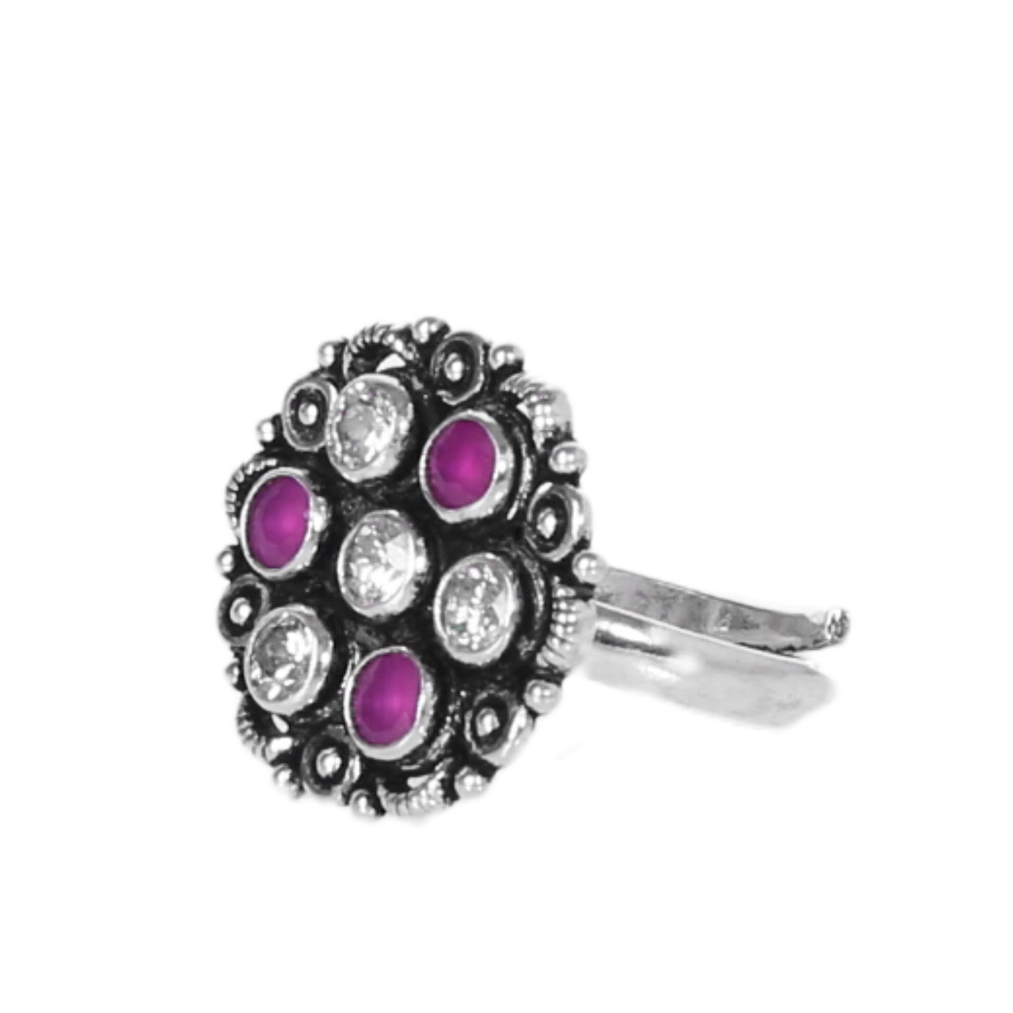 Floral Purple Zircon Ladies Ring