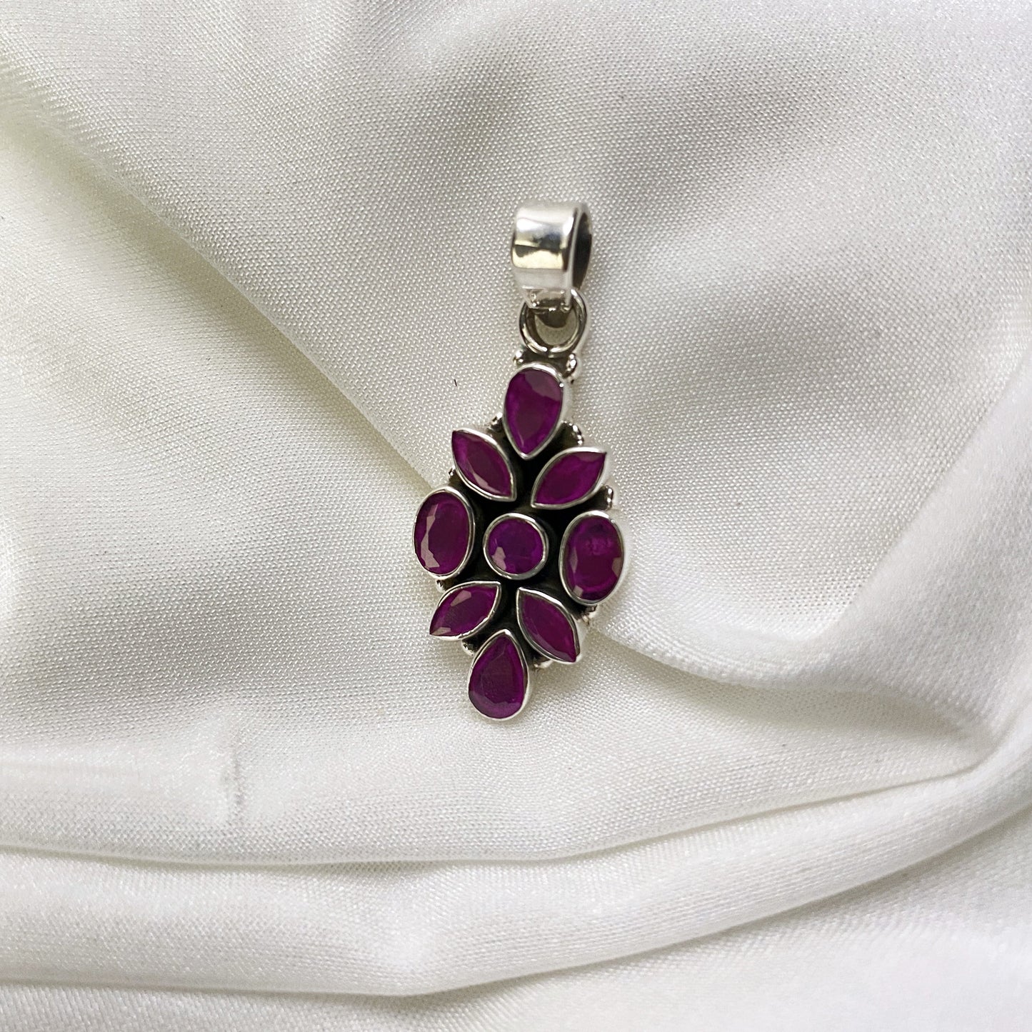 Floral Purple Zircon Pendant