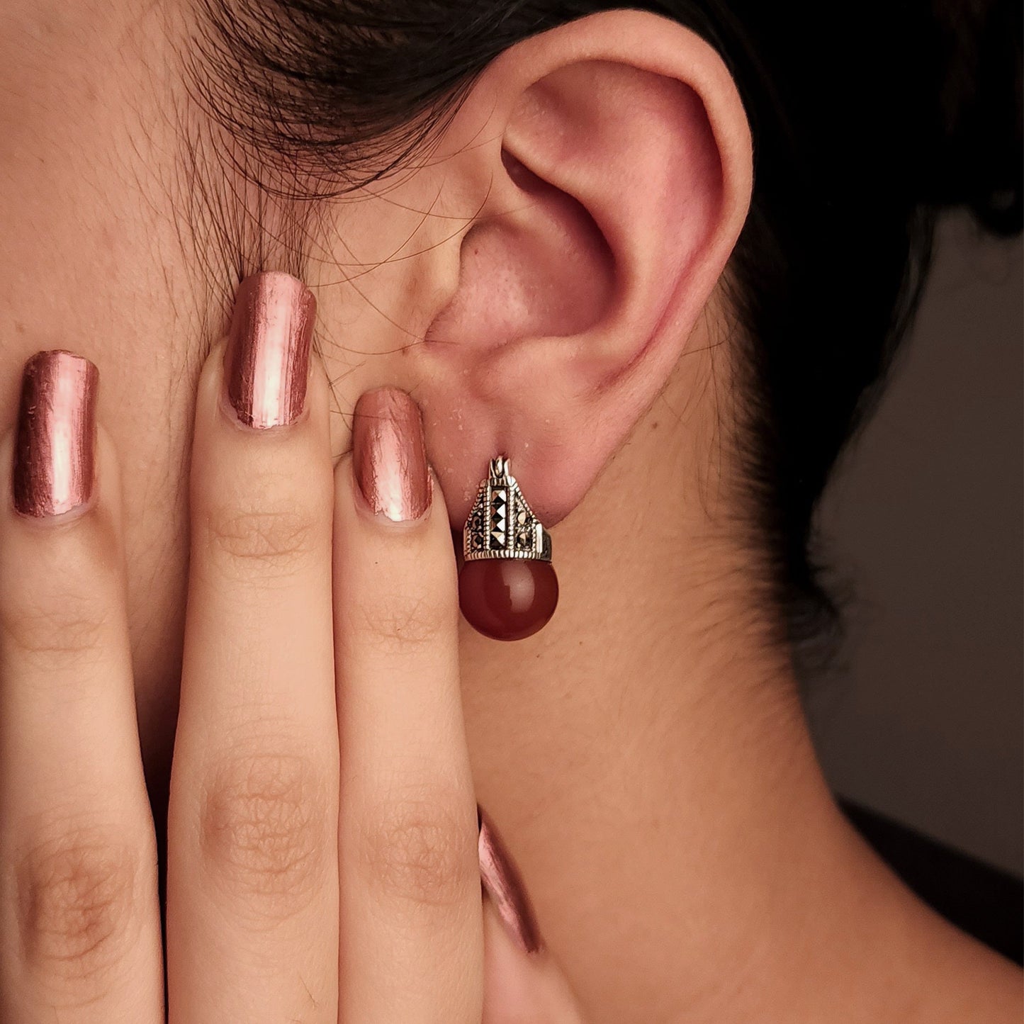 Latest Stylish Brown Zircon Earring Tops