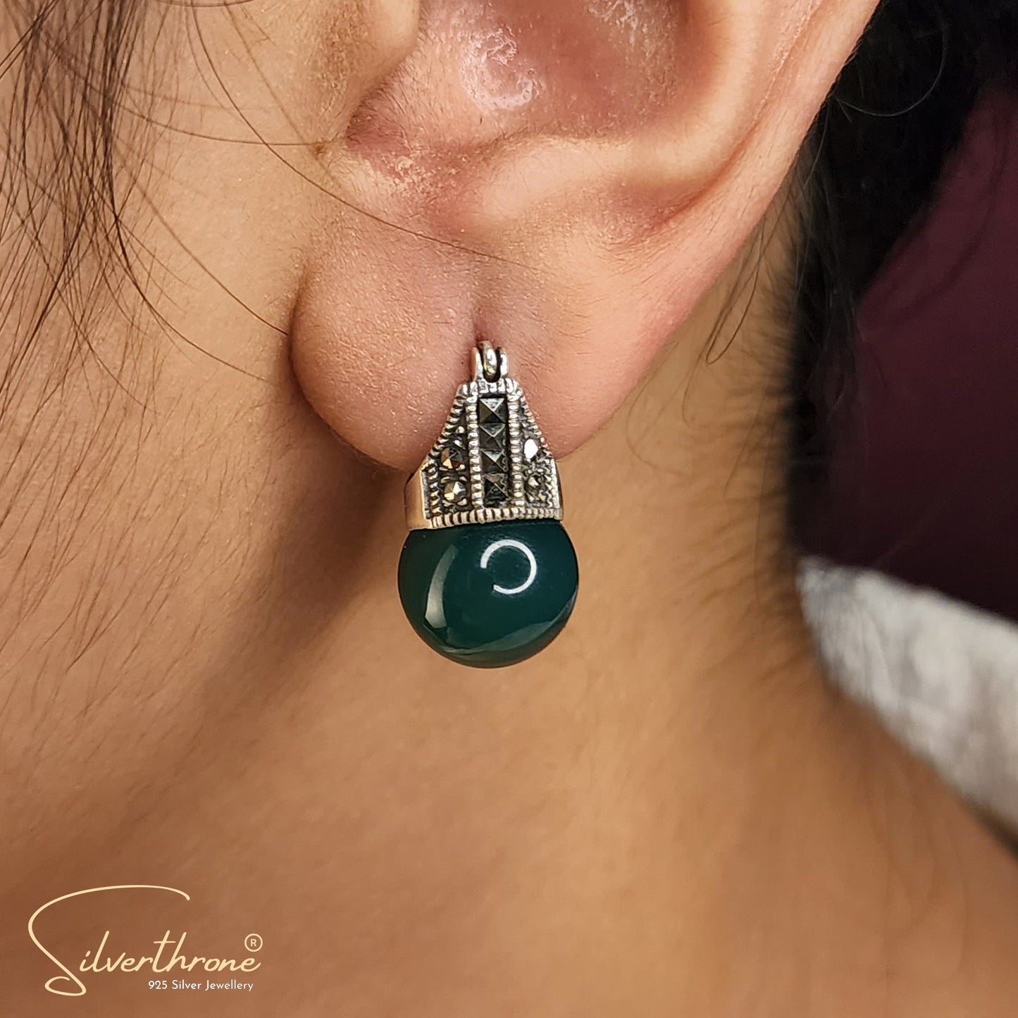 Stylish Fancy Green Zircon Earring Tops