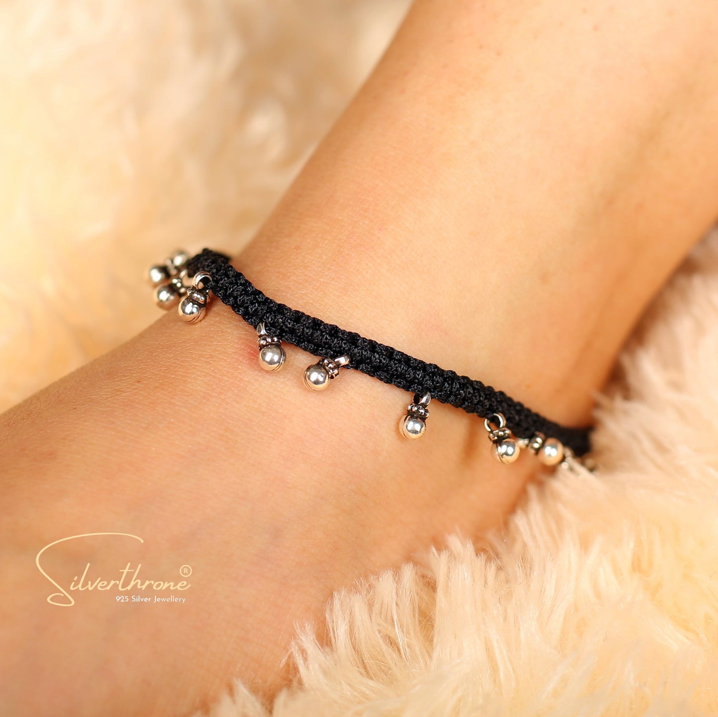 925 Silver Thread Ghungroo Anklet