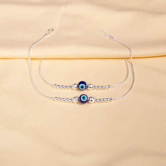 925 Silver Evil Eye Chain Anklet