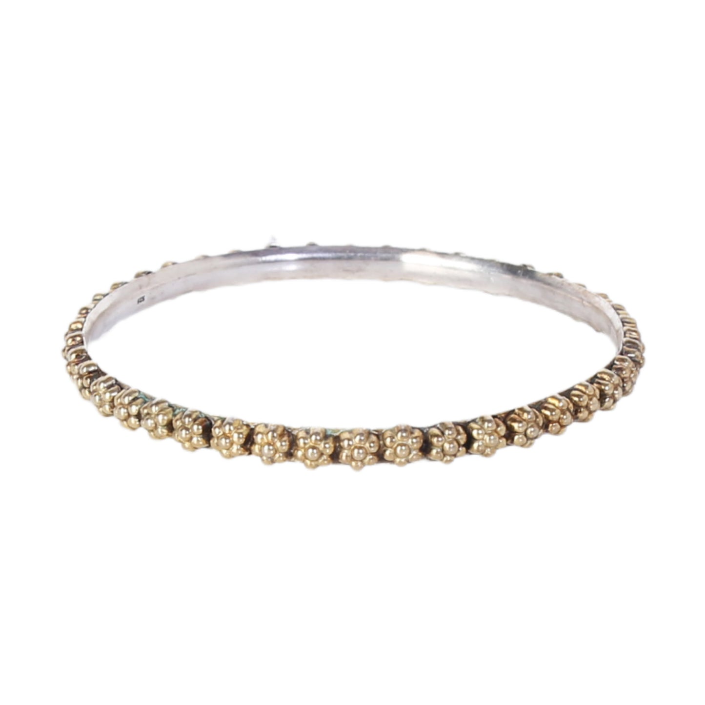 Floral Gold Tone Design Bangles for women in Pure 925 Sterling Silver | Bangle Bracelet Gift for Women and Girls