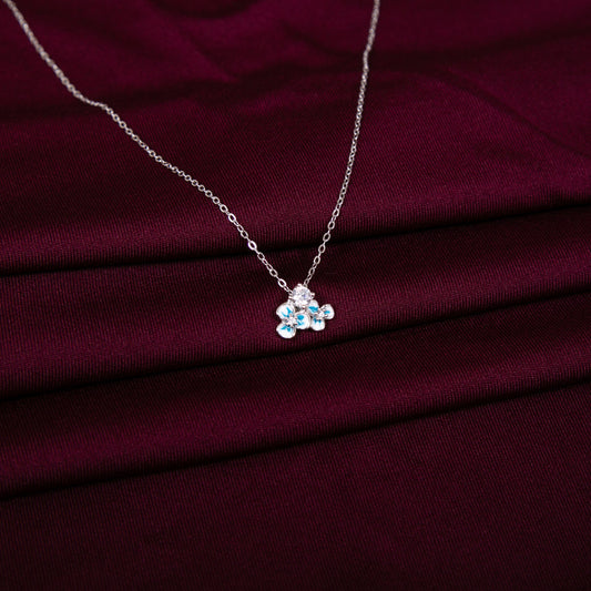 925 Silver Flower CZ Zirconia Adjustable Necklace Chain Style