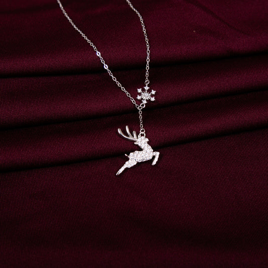 925 Silver Deer cz Zirconia Adjustable Necklace Chain Style