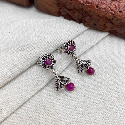 Leaf Purple Zircon Earings