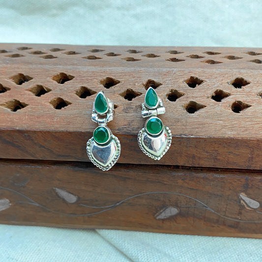 Heart Shaped Green Zircon Earings