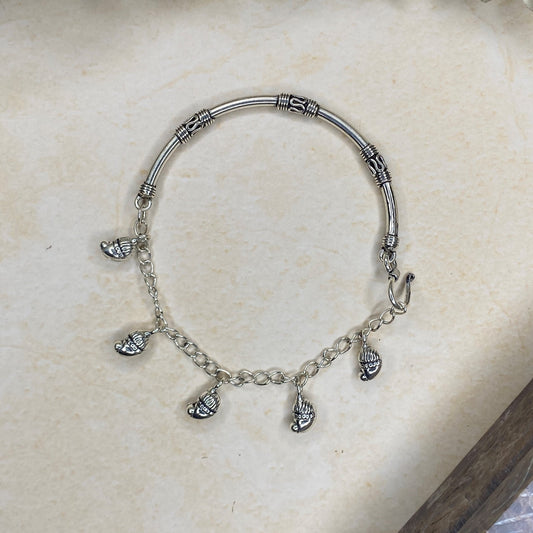 Silver Throne 925 Silver Openable Half Bangle Chain Bracelet