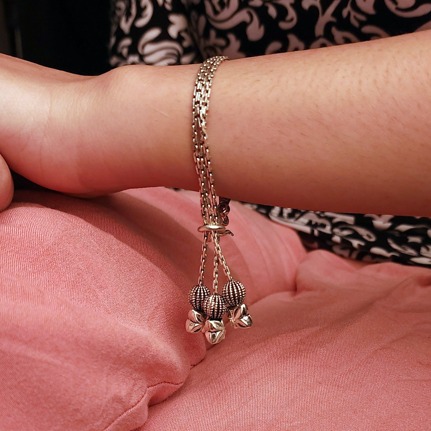 Silver Throne 925 Silver Adjustable Hanging Star Bracelet