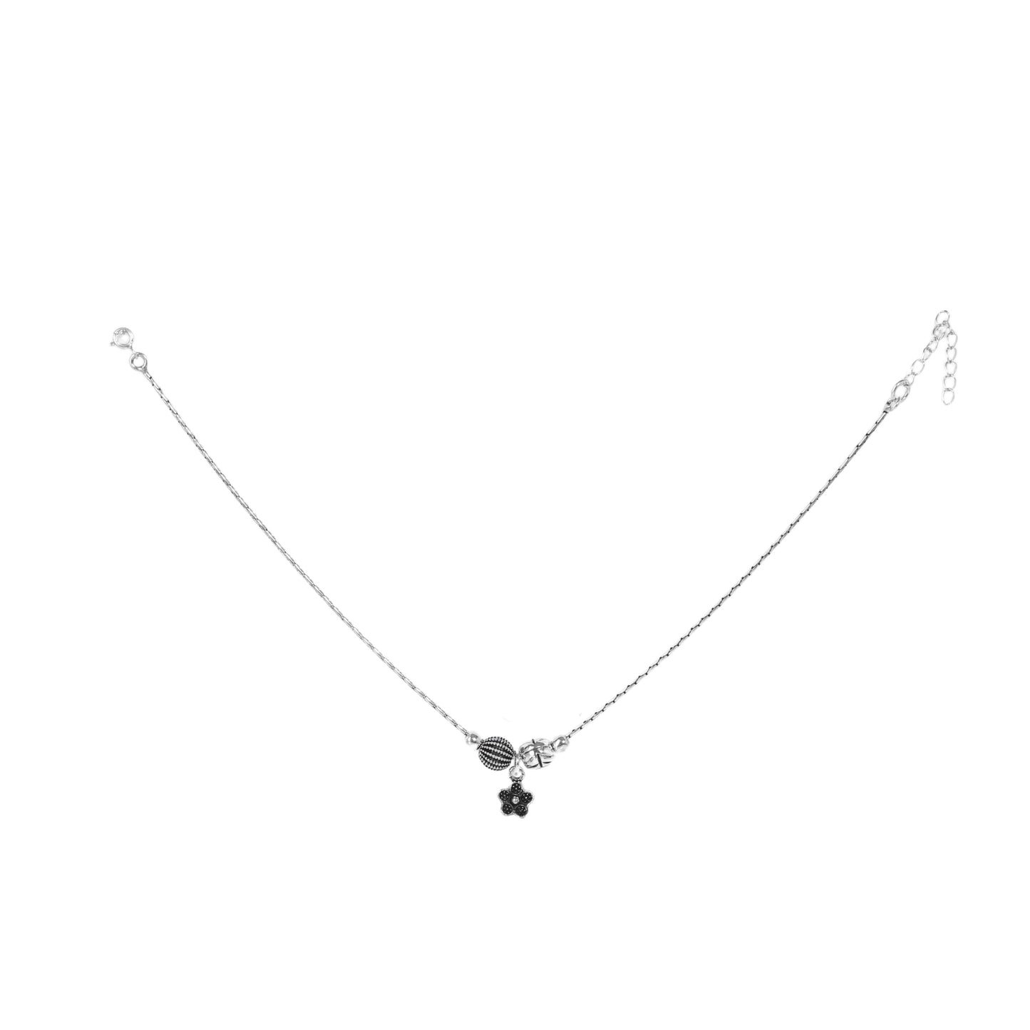 Flower Hanging Design Anklet (Payal) for women in Pure 925 Sterling Silver