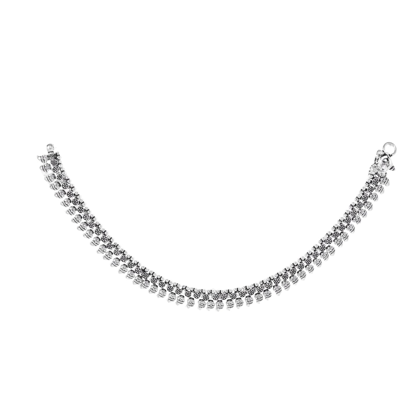 Aplique Hanging Design Anklet (Payal) for women in Pure 925 Sterling Silver