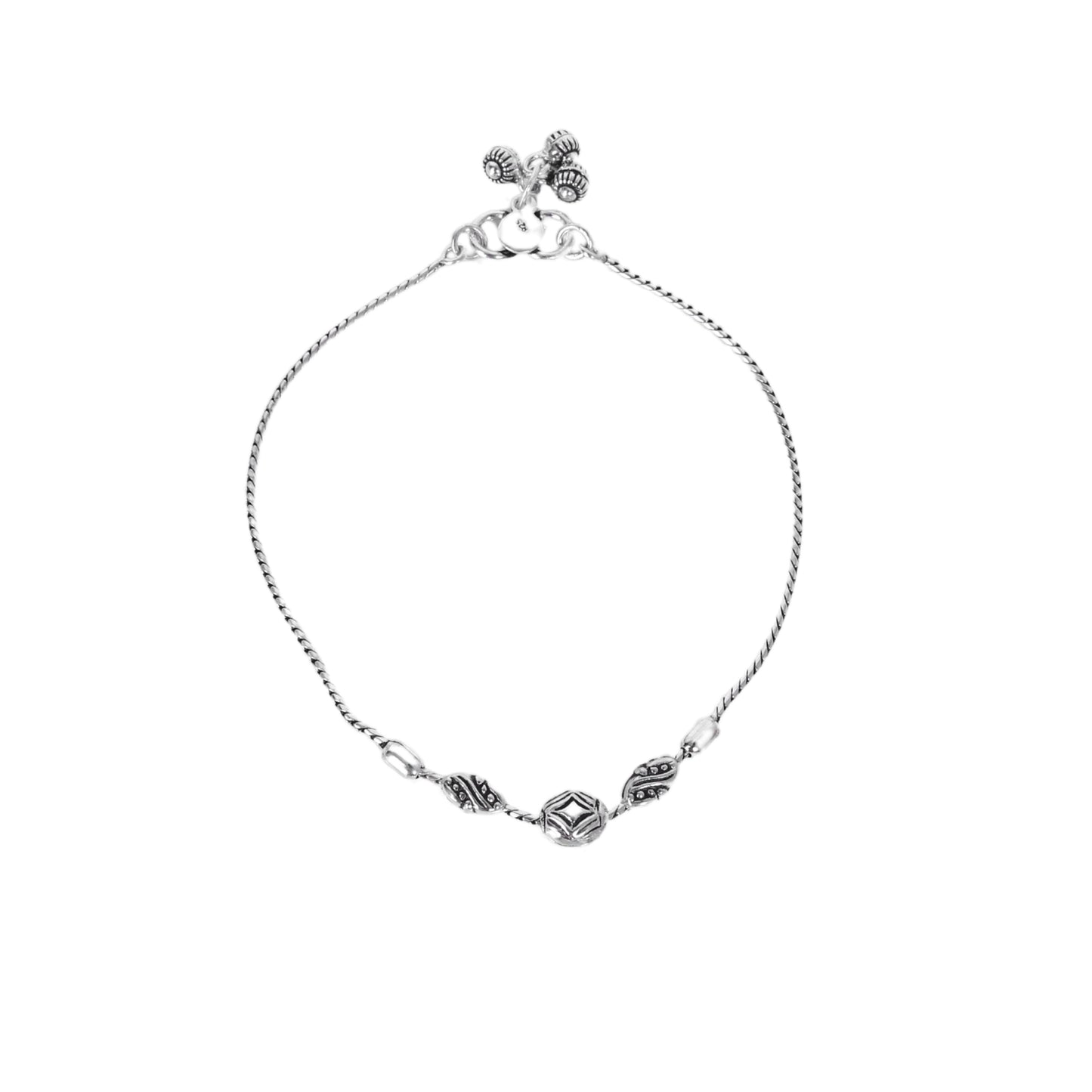 Chitai Design Anklet (Payal) for women in Pure 925 Sterling Silver