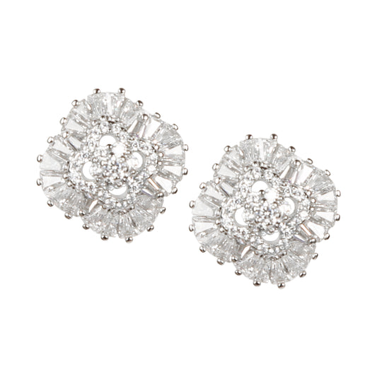 Zircon Aplic 925 Silver Earrings