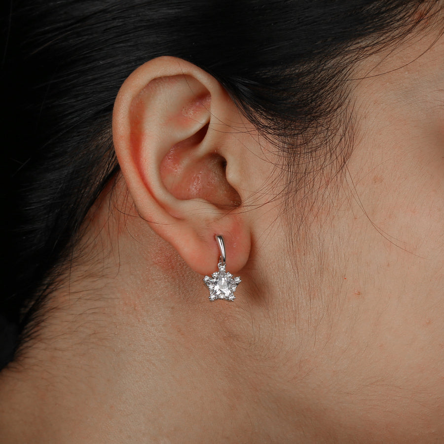 Zircon Star 925 Silver Earrings