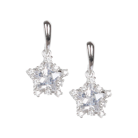 Zircon Star 925 Silver Earrings